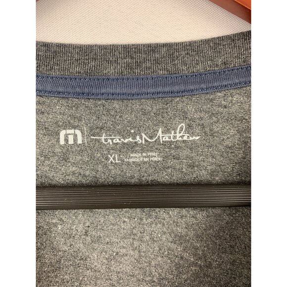 TravisMathew Mens XL Striped Gray T-Shirt - Picture 4 of 5